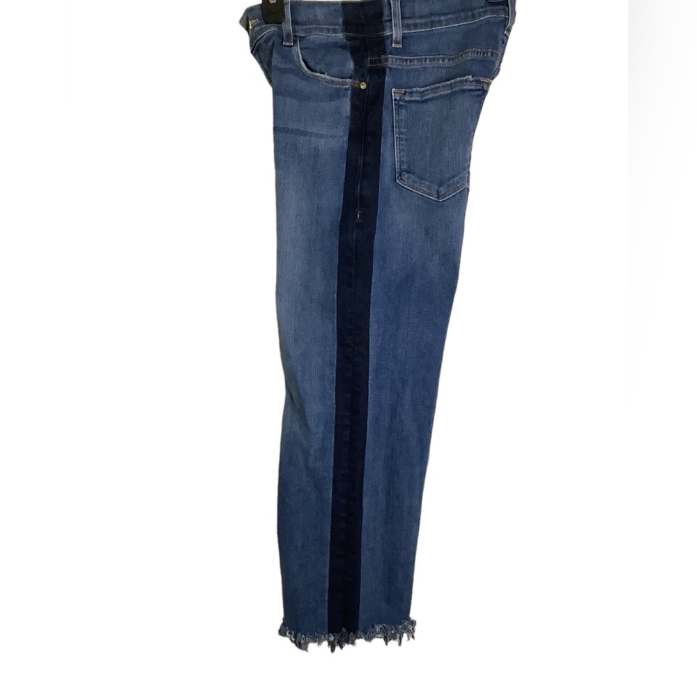 Frame flared fringed‎ blue jeans with front side stripe. Mid rise size 25 - Picture 8 of 16